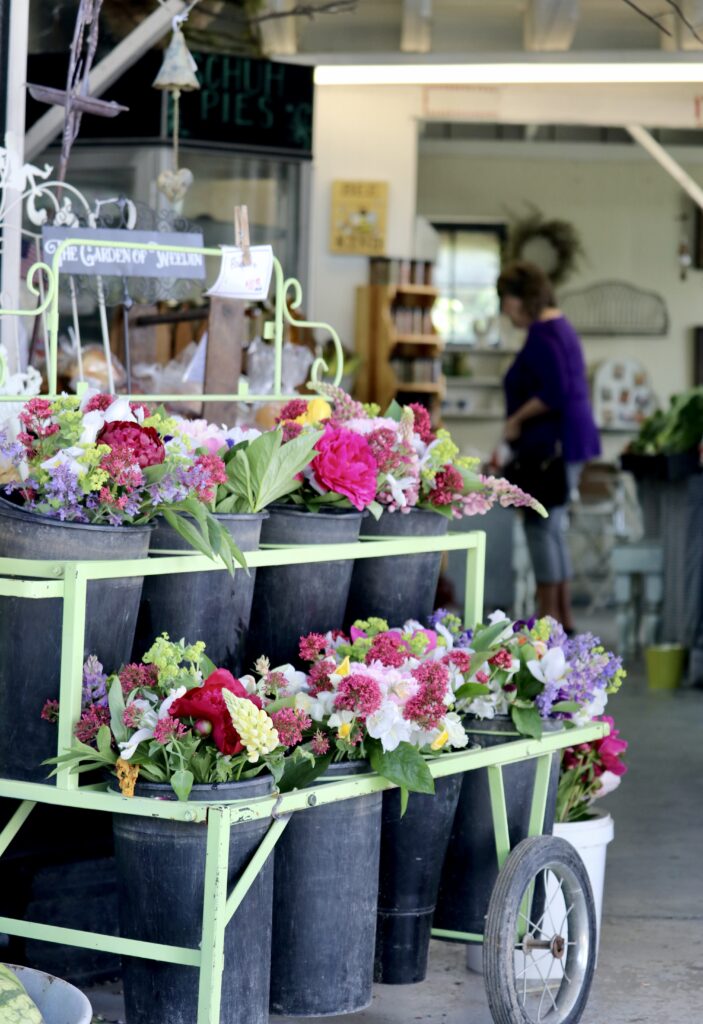 Fresh flowers and produce at Schuh Farms in the Skagit Valley, Washington