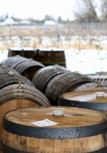 Alma Cider in the Skagit Valley_barrels fermenting