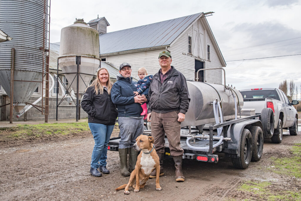 Mesman Farm family members at their dairy in La Conner, Washington