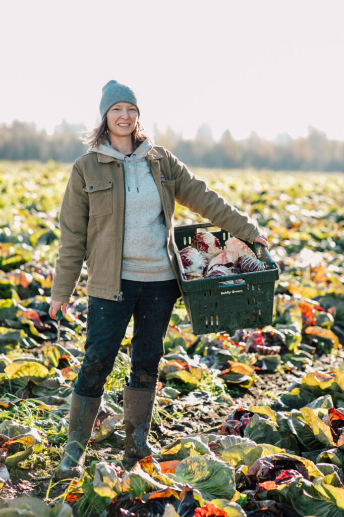 Amy Frye of Boldly Grown Farm in Bow. Photo by Katheryn Moran Photography
