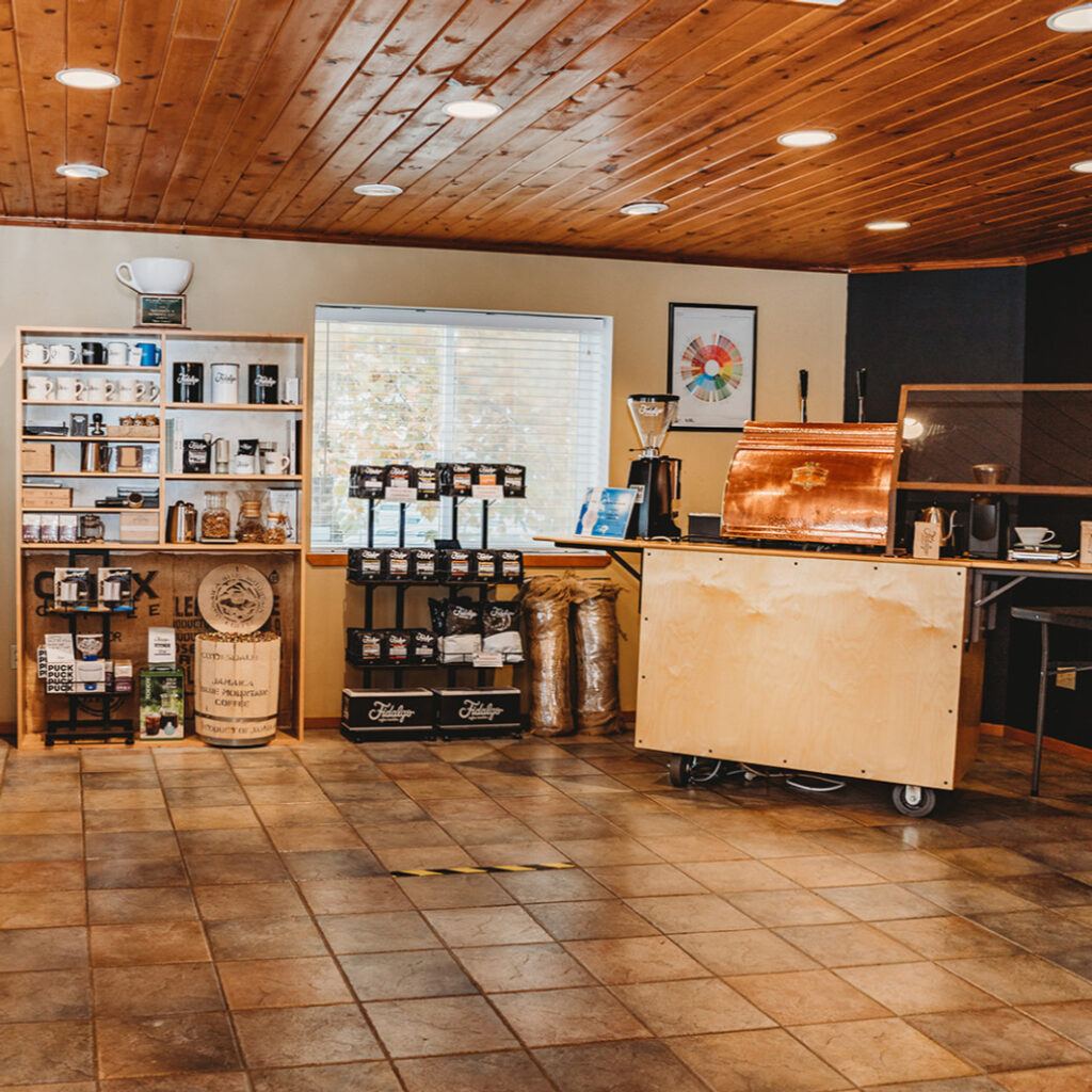 Fidalgo Coffee Roasters is based in Burlington, Washington. Stop by the roastery and retail store between Monday and Friday from 10 - 3. Photo by Shaw Photography.
