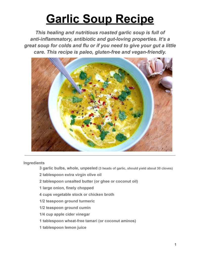 La Conner Gardens Garlic Soup Recipe