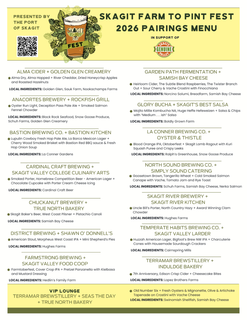 Food & Beer Styles for Skagit Farm to Pint FEST 2026